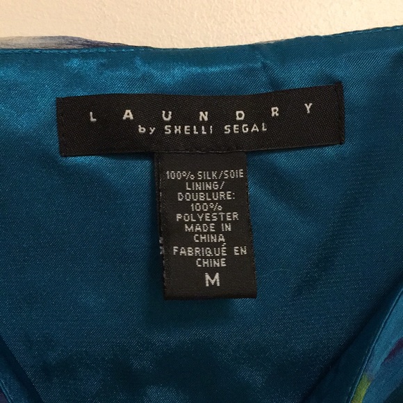 Silk Blue Tie-Dye Strapless Going Out Top - Picture 2 of 5